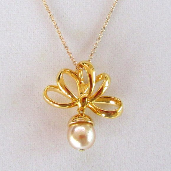 NOLAN MILLER gold tone off white faux pearl pendant on 14 GP 16" chain - Picture 1 of 8